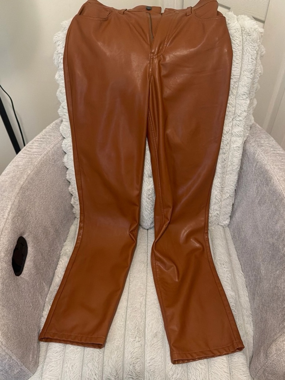 Abercrombie & Fitch Brown Faux Leather Flare Jeans